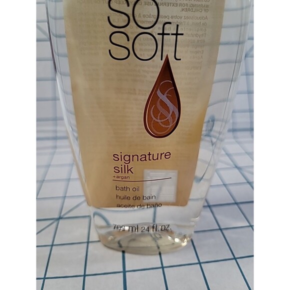 Avon Skin So Soft SIGNATURE SILK + ARGAN Bath Oil Large 24oz SEALED NIP - Picture 2 of 7